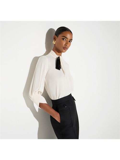 Blusa in georgette con cravattino ELISABETTA FRANCHI | CA17866E2/E84